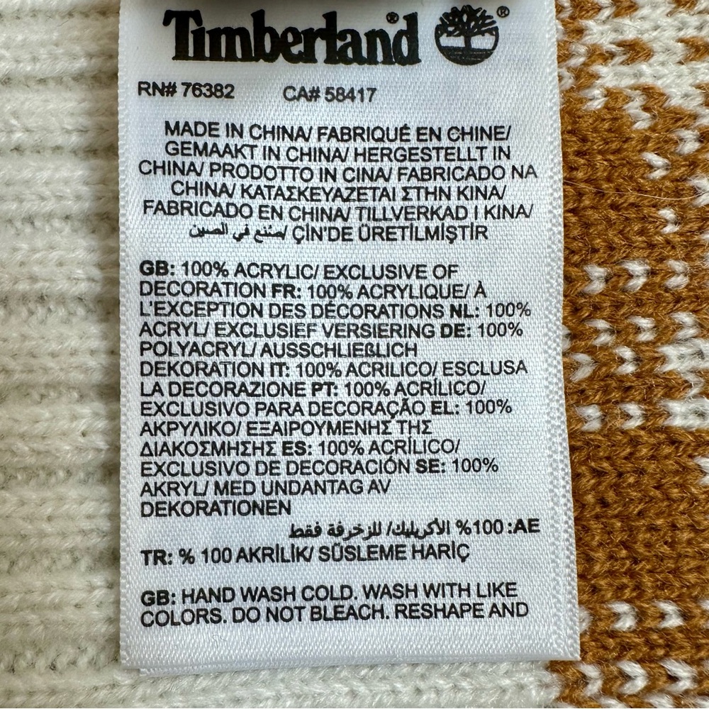 NWT Timberland Winter Scarf Tan & Cream Plaid - Picture 9 of 11